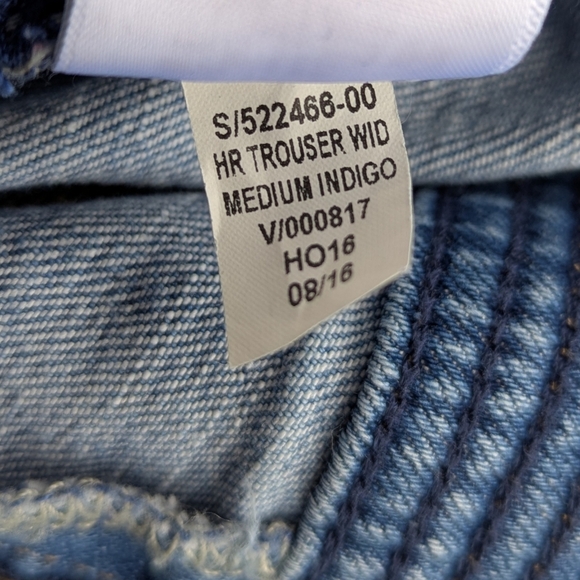 GAP 1969 High Rise Wide Leg Trouser Crop Jeans Size 32 Medium Indigo - Picture 8 of 9